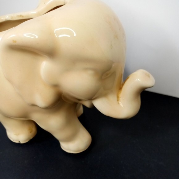 Vintage USA Elephant With Trunk Up Ceramic Planter - Picture 3 of 13